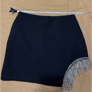 Black Rhinestone Fringe Mini Skirt NWT 🖤🪩